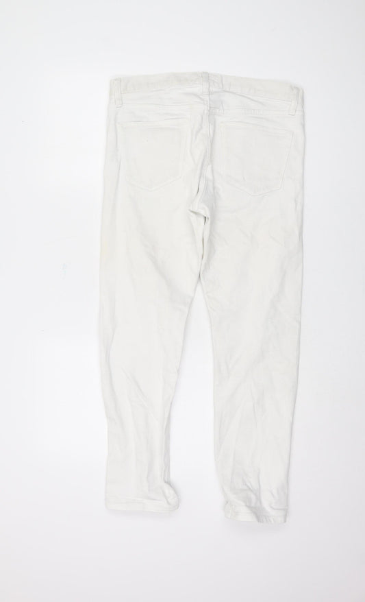 Uniqlo Women's White Denim Jeans Size 12 - Classic Style