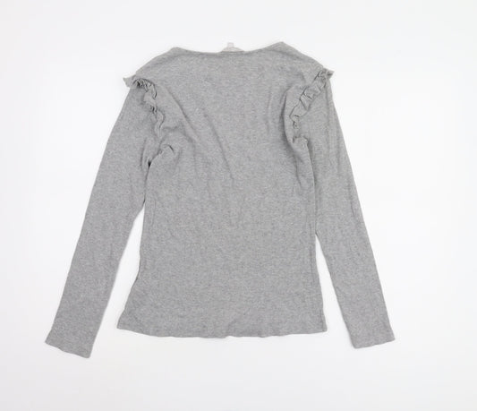 Womens UK Size 14 Red Herring Grey Basic T-Shirt