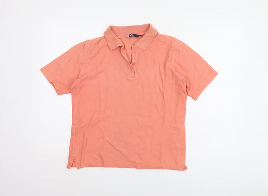 Womens UK Size M Isle Orange Basic Polo