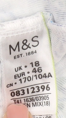 Womens UK Size 18 Marks and Spencer Multicoloured Basic Blouse