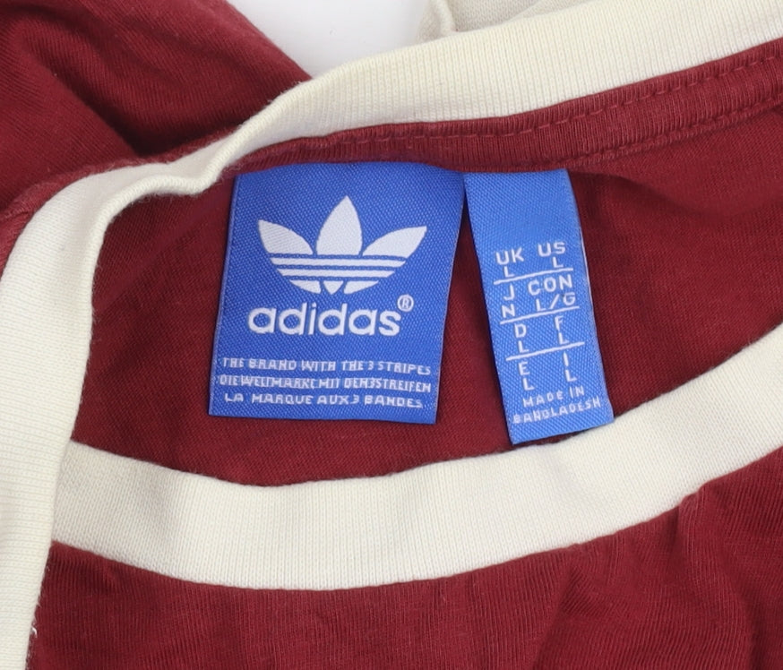 Adidas Men's Red Large Logo T-Shirt