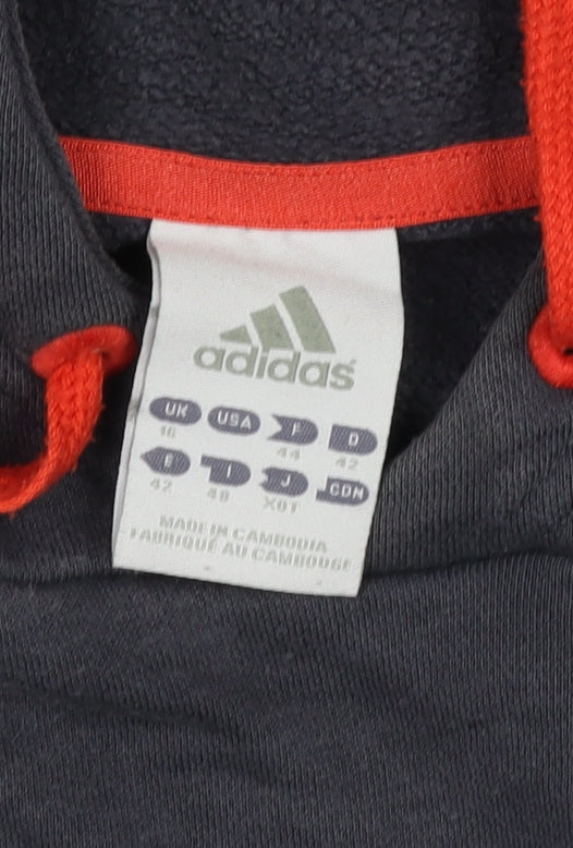 Adidas Black Hoodie Unisex Adult Size 16 Logo Hooded