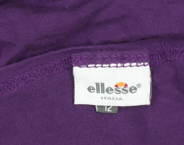 Womens UK Size 12 ellesse Purple Basic T-Shirt