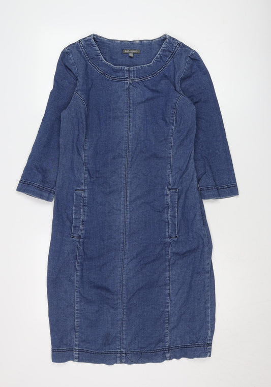 Laura Ashley Women's Blue Sheath Dress Size 8