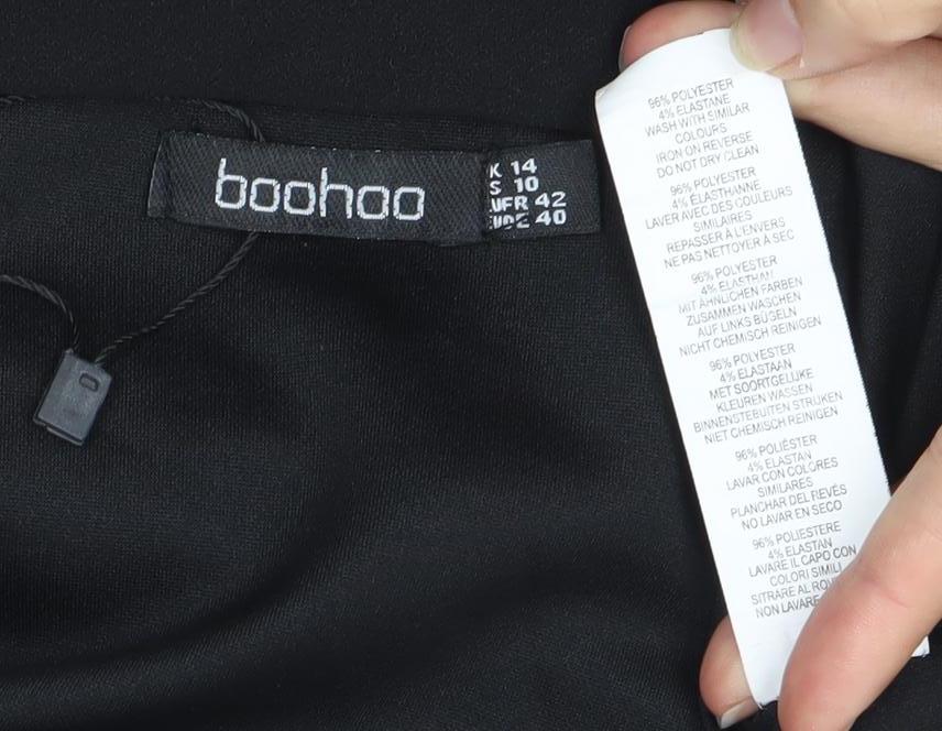 Boohoo Women's Black Bodycon Midi Dress UK 12