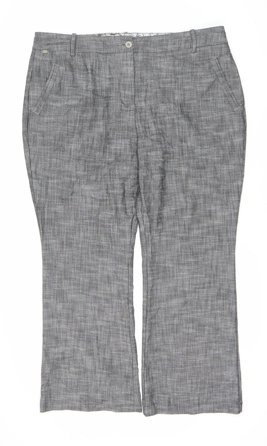 Womens UK Size 18 Per Una Regular Fit Casual Grey Trousers