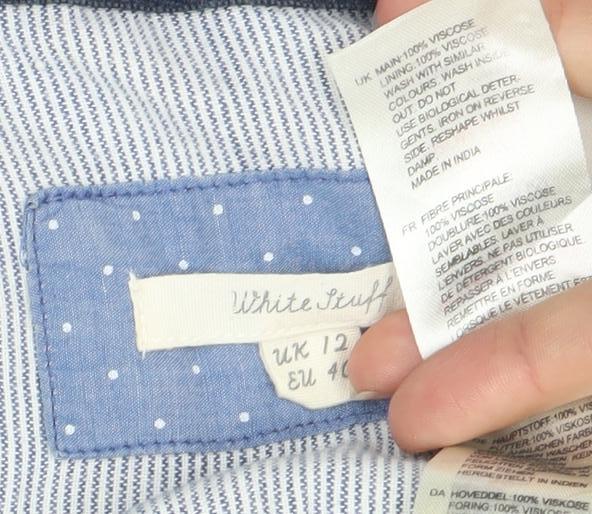 White Stuff Women's Blue Size 12 Dress with Buttons