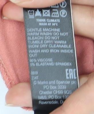 Marks and Spencer Women's Pink Floral A-Line Skirt UK 16