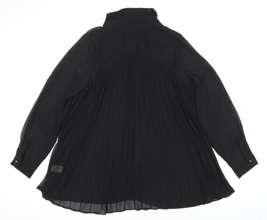 David Emanuel Women's Black Button-Up Blouse Size 12
