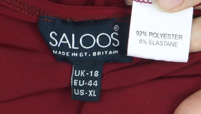 Womens UK Size 18 Saloos Red Basic T-Shirt