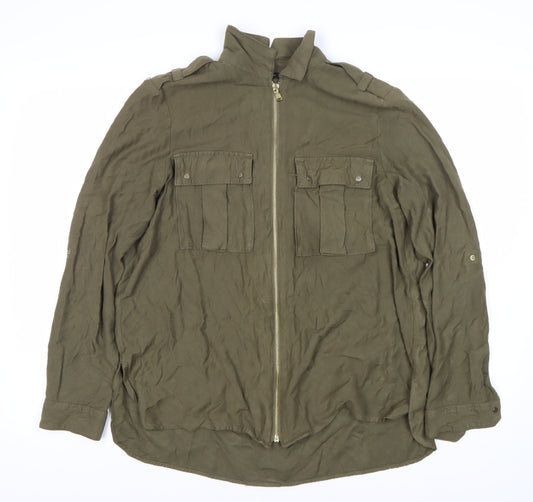 Womens UK Size 12 River Island Green Basic Jacket