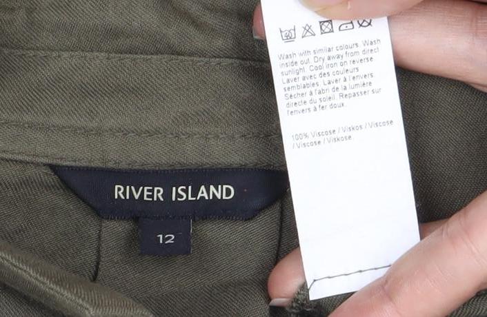 Womens UK Size 12 River Island Green Basic Jacket