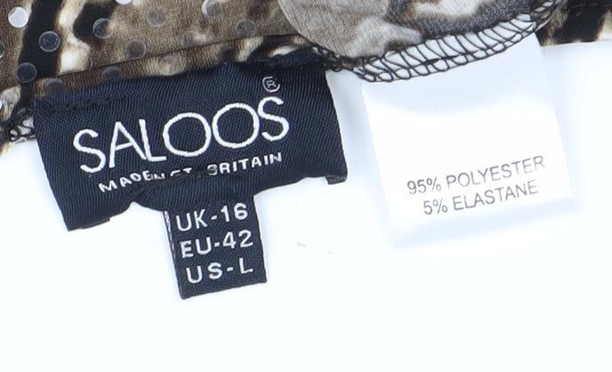 Womens UK Size 16 Saloos Brown Basic Blouse