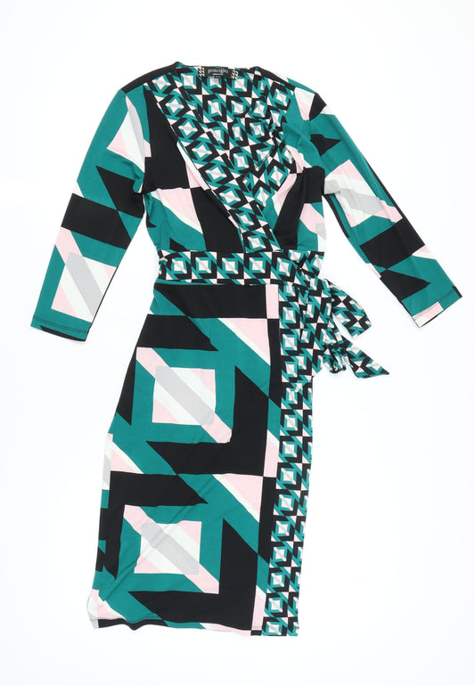 Additional front view of Principles Women's Multicoloured Wrap Dress, size 12
