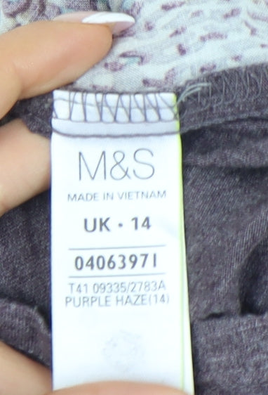 Marks and Spencer Women's Purple Blouse-Cardigan Long Sleeve Top