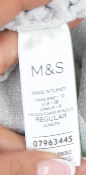 Womens UK Size 10 Marks and Spencer Grey Basic T-Shirt