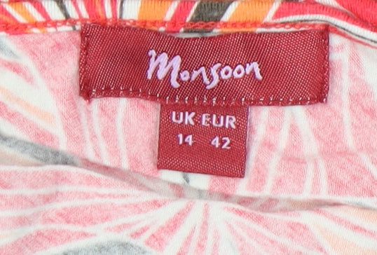 Monsoon Women's Red Floral V-Neck Strappy Dress