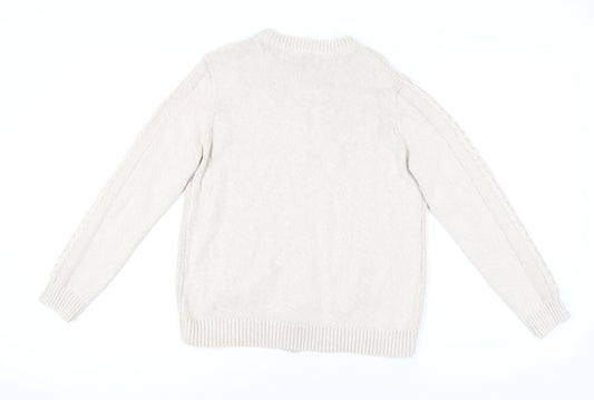 Womens UK Size L Isle Essentials Beige Cardigan Jumper