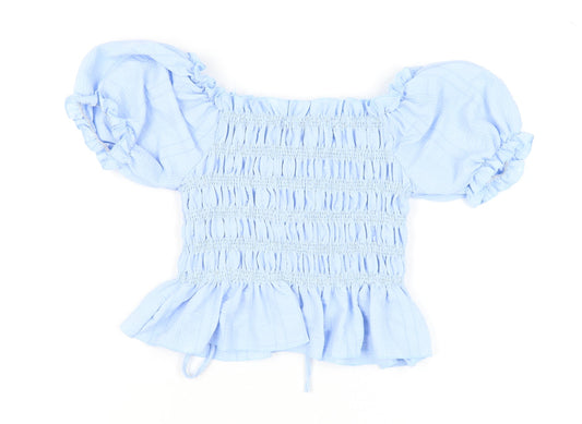 Womens UK Size M Pink Vanilla Blue Basic Blouse