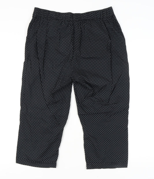 Bonmarché Women's Black Cropped Polka Dot Trousers