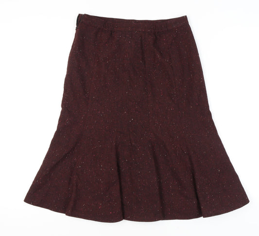 Marks & Spencer Women's Red Midi Flare Skirt, Size 8