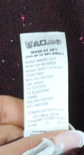 Marks & Spencer Women's Red Midi Flare Skirt, Size 8