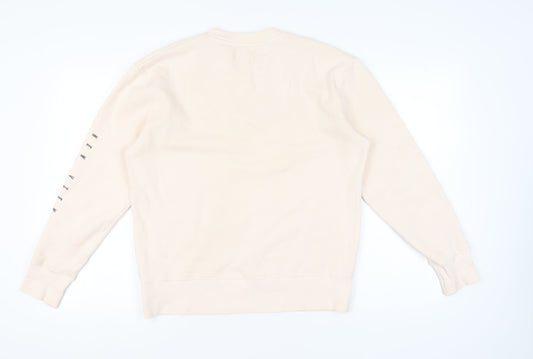 Topman Beige Men's XS Graphic Pullover Sweatshirt