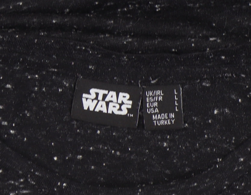 Star Wars Men's Black L T-Shirt, Graphic Print, Crew Neck