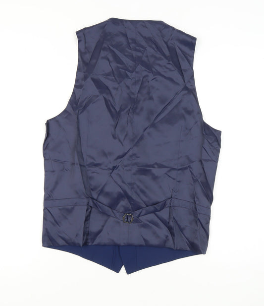 Mens UK Size 38 Marks and Spencer Regular Blue Suit Waistcoat