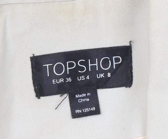 Topshop Women's Beige Blazer, UK 8, Notch Lapel, Lined