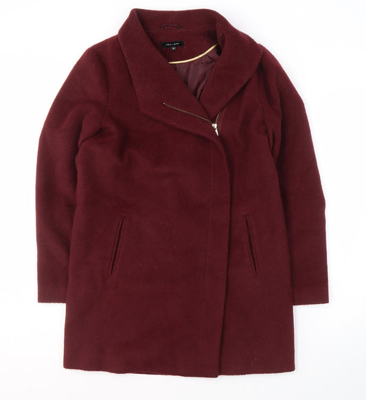 New Look Women's Red Mid-Length Overcoat Size 10