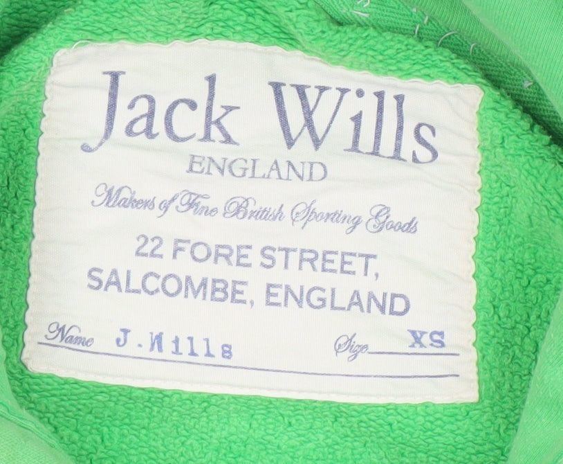 Mens UK Size XS Jack Wills Green Pullover Hoodie