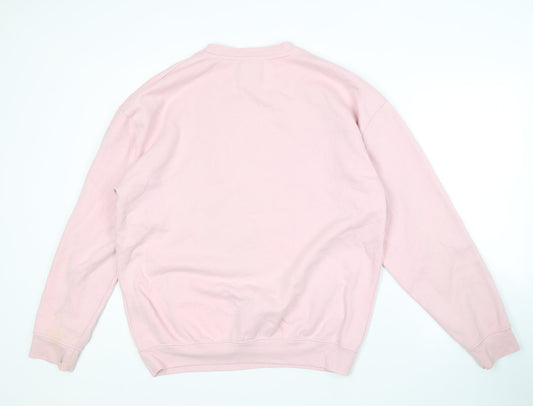 Bench Women's Pink Cotton Blend Crew Neck Sweatshirt Size M