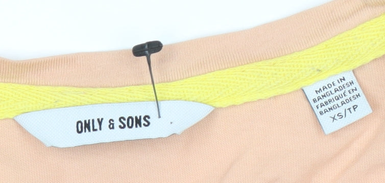 Only & Sons Men's Beige XS Graphic Print T-Shirt