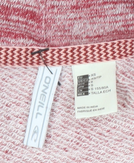 Brand and care label for O'Neill Women's Red Pullover Hoodie XS New