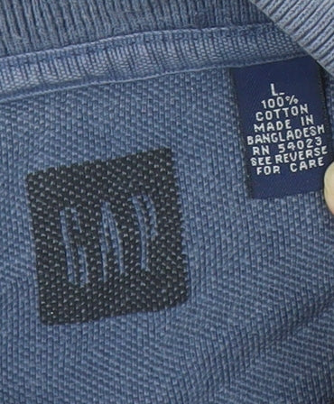 GAP Men's Blue Polo Shirt, Size L, Cotton, Casual Wear