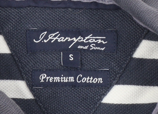I Hampton and Sons Men's Striped Black Polo Shirt S