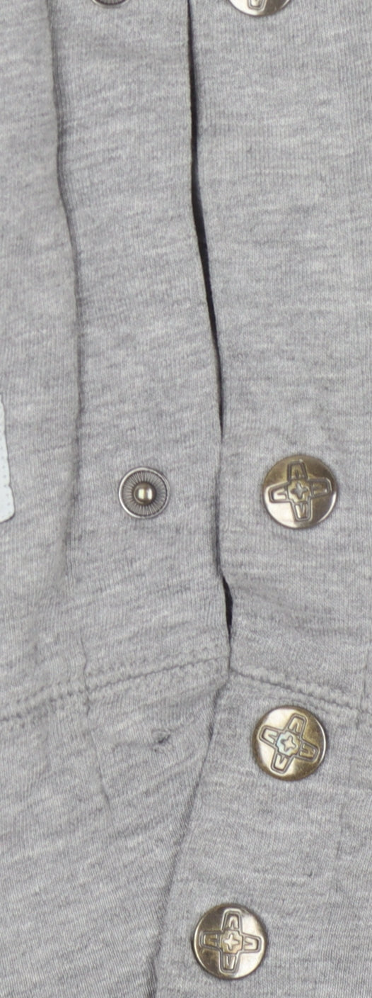 Addict Men's Grey Varsity Jacket, Size S, Casual Style