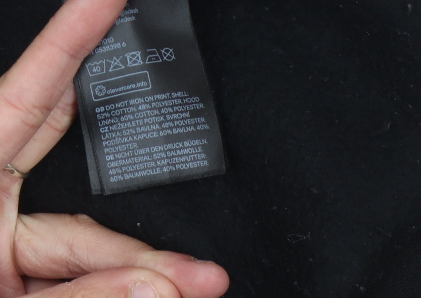 H&M Women's Black Pullover Hoodie Size 8