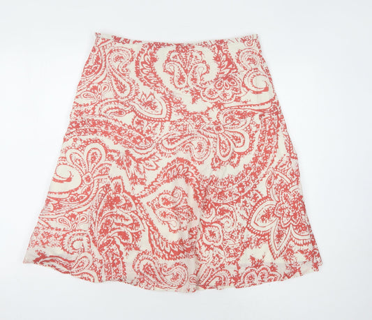 GAP Women's Red Paisley A-Line Skirt Size 10 Cotton