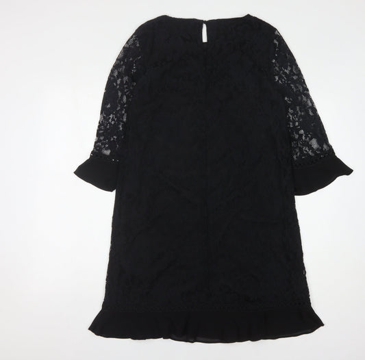 Lipsy Women's Black Lace Dress - Size 10