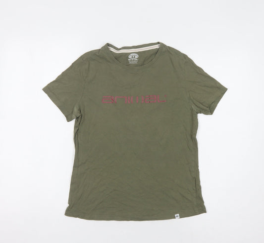 Womens UK Size 8 Animal Green Basic T-Shirt