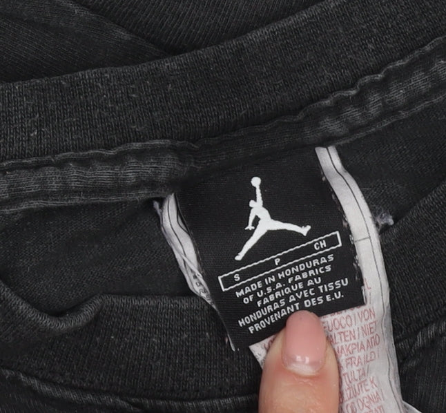 Jordan Men's Black Graphic T-Shirt Logo Design S