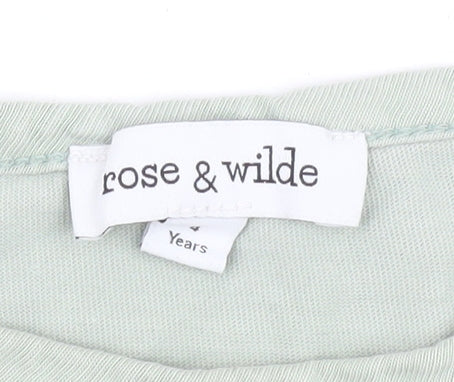 Rose & Wilde Girls Green Embroidered T-Shirt 4 Years
