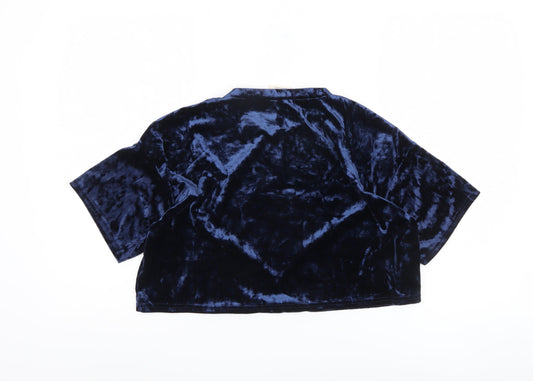 Pins and Needles Women's Blue Velvet Top XS