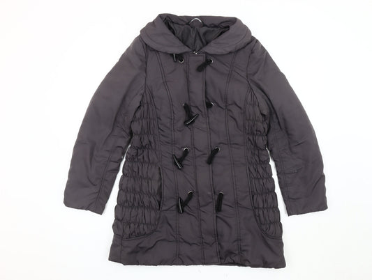 Womens UK Size 12 BM Grey Duffle Coat