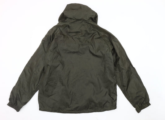 Outdoor Essentials Men's Green Rain Coat Jacket L