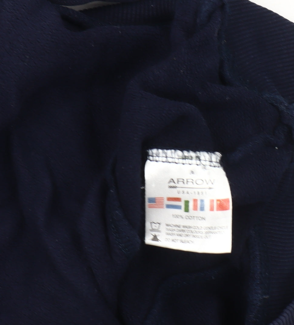Arrow Men's Blue Graphic Pullover Sweatshirt L