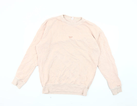 Additional front view of Reebok Beige unisex pullover sweatshirt, size S, casual
