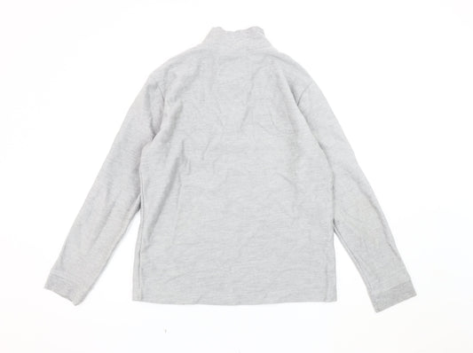 Topman Men's Grey 1/4 Zip Sweatshirt, S, Regular Fit